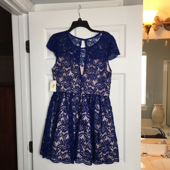 B darlin Dress Royal Blue Lace NWT - Picture 3 of 4